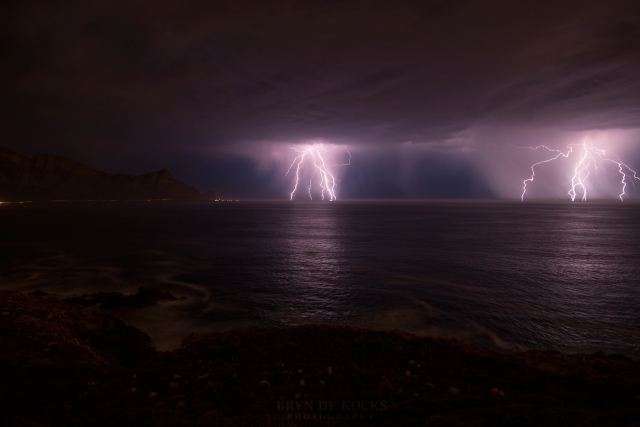 lightning over false bay