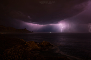 lightning over false bay south africa